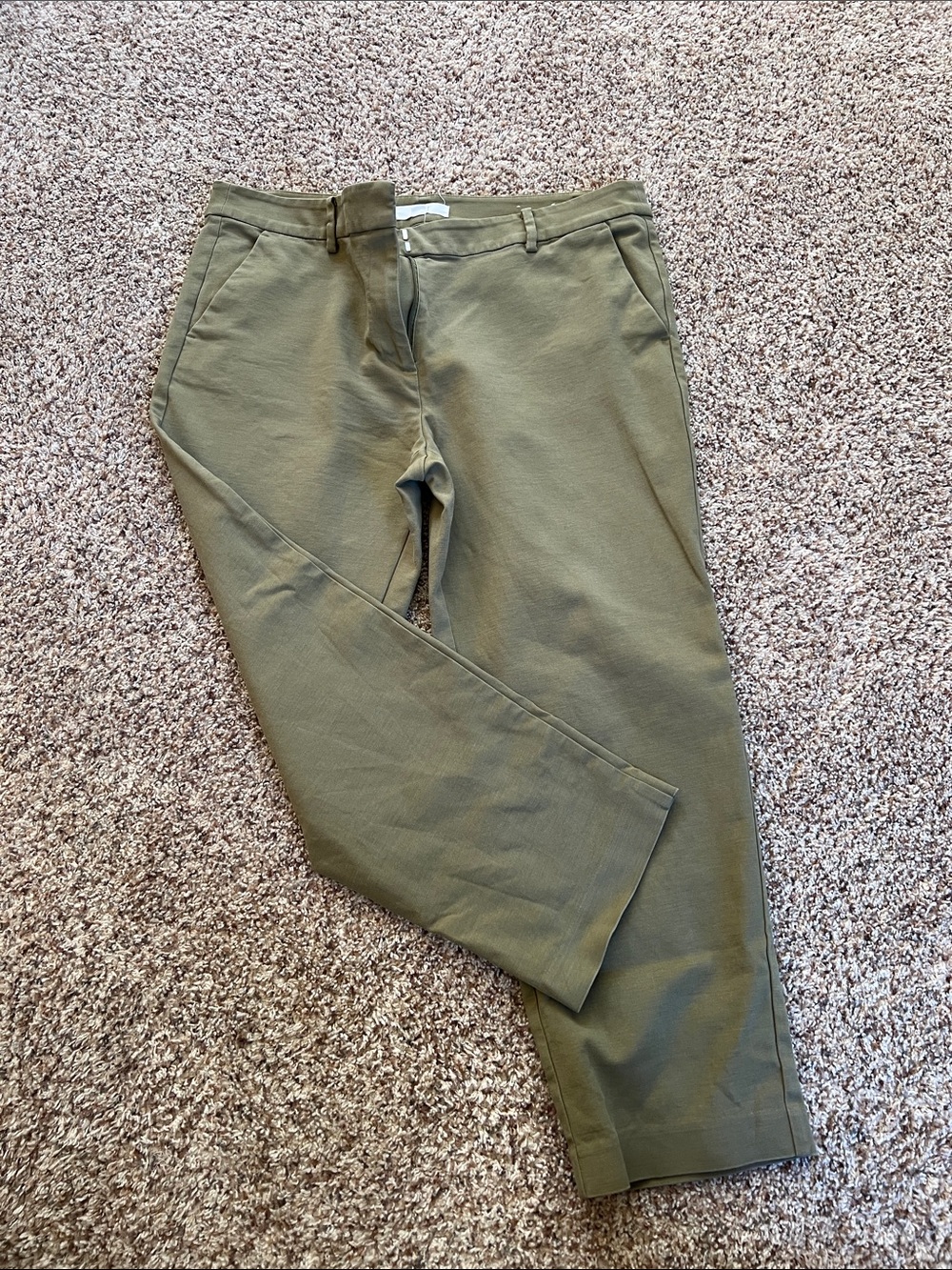 LOFT Olive Green Cropped Ankle Pants